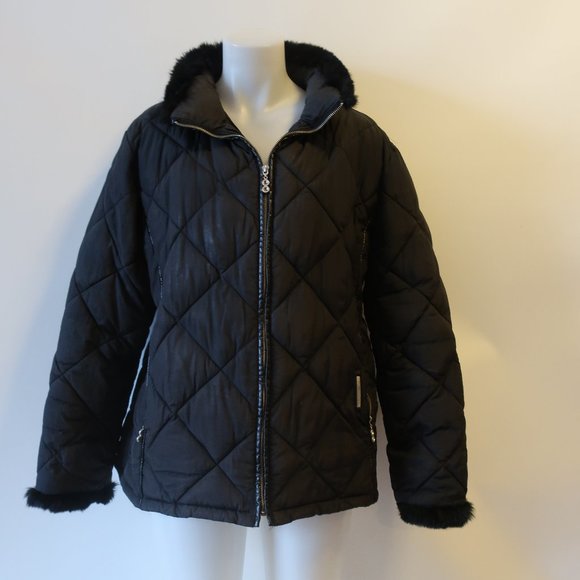 Liz Claiborne Jackets & Blazers - LIZ CLAIBORNE BLACK QUILTED PUFFER JACKET XL *